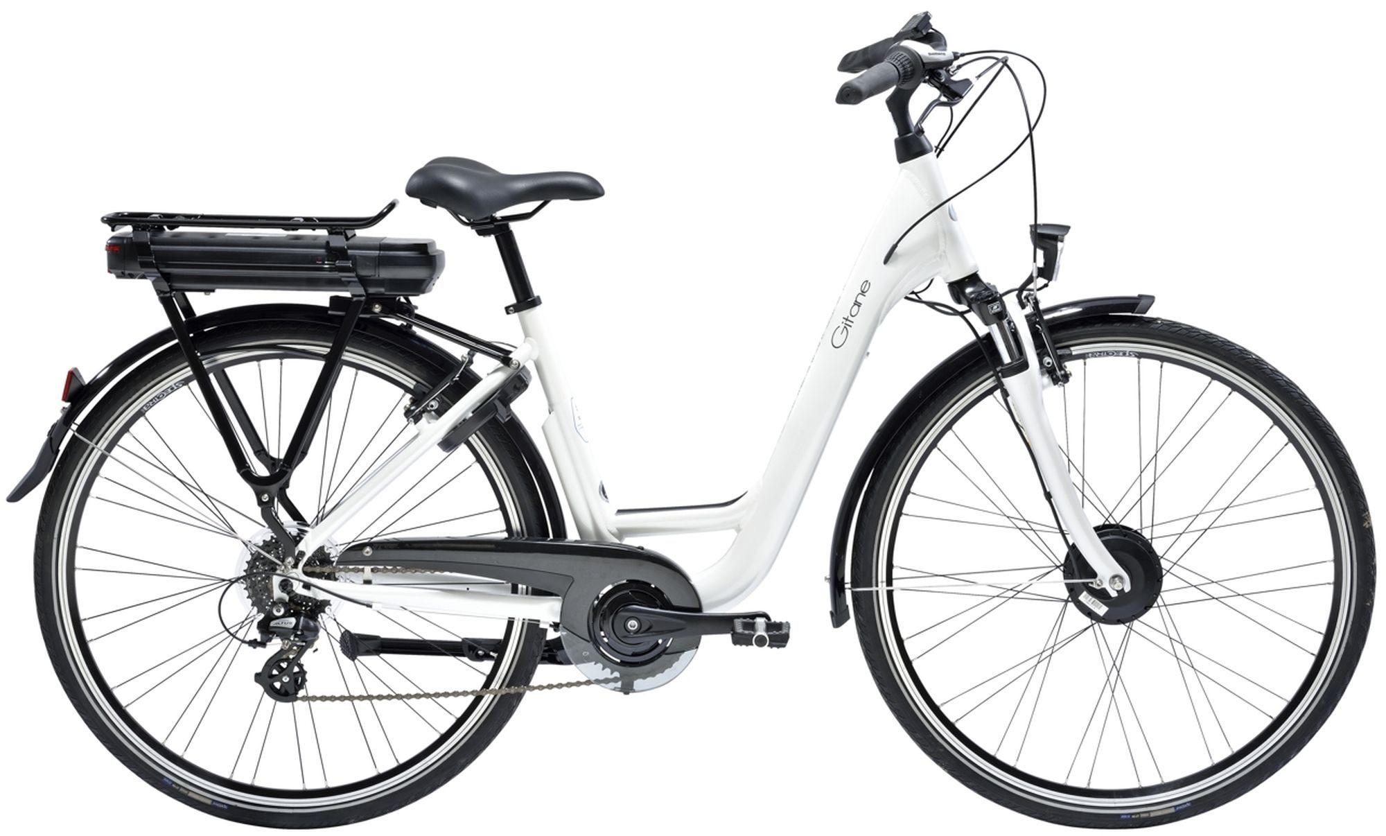 velo electrique gitane organ e-bike lady blanc - Velobrival