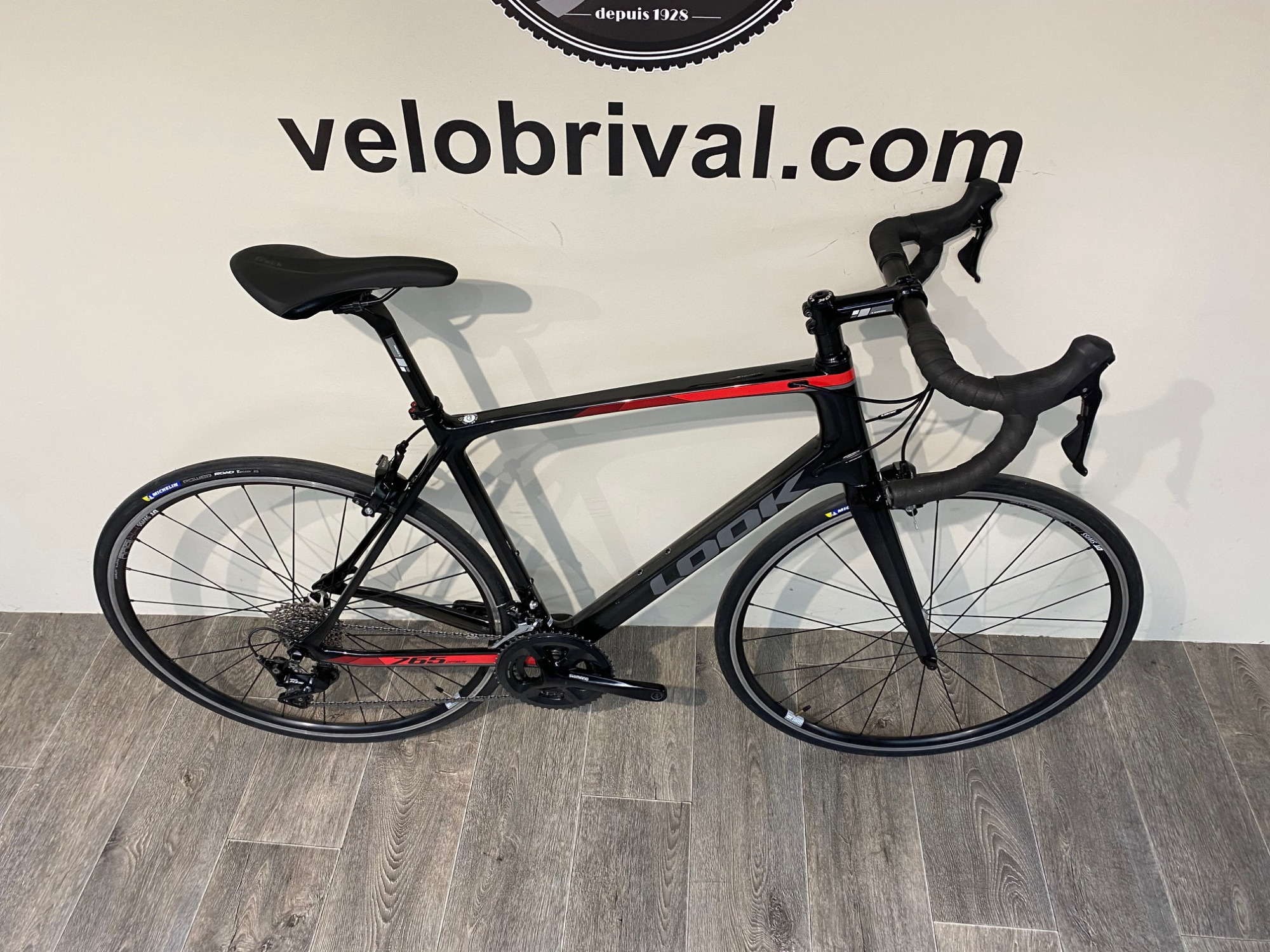 VELO ELECTRIQUE LOOK E-765 OPTIMUM PROTEAM BLACK GLOSSY